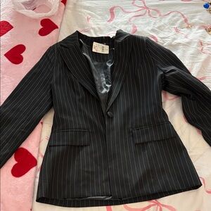 Black Pinstripe Women's Blazer